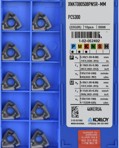 Płytki frezarskie wieloostrzowe XNKT 080508 PNSR-MM PC5300 KORLOY